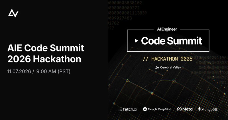 AIE Code Summit 2026 Hackathon event artwork