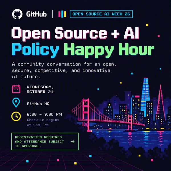 Open Source AI + Policy Happy Hour event artwork