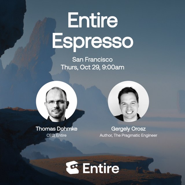 Entire Espresso with Gergely Orosz and Thomas Dohmke event artwork