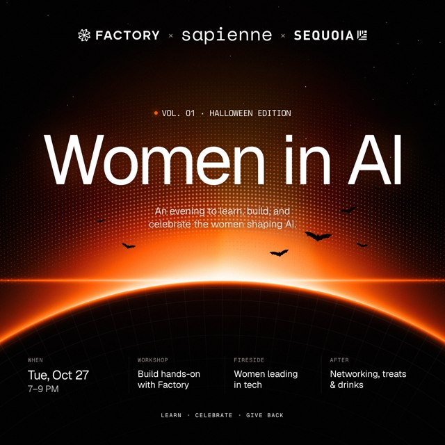 Women in AI | Factory x Sapienne x Sequoia event artwork